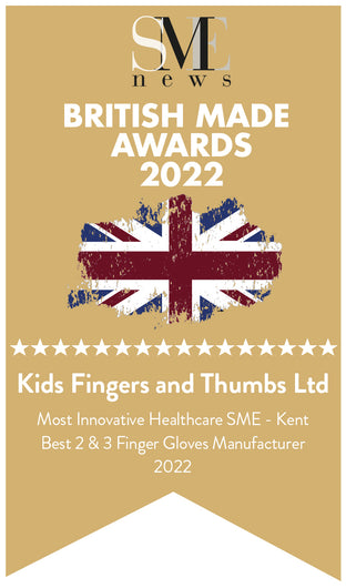 British Made Award Best two and three finger gloves 2022 and most innovative healthcare SME Kent